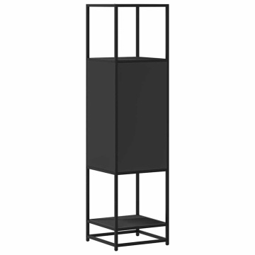 Dulapuru negru 35,5x35x139 cm lemn și metal prelucrat - Img 6