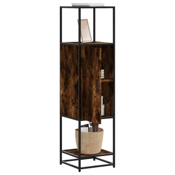 Dulapuru stejar afumat 35,5x35x139 cm lemn și metal prelucrat - Img 1