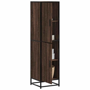 Dulapuru stejar maro 35,5x35x139 cm lemn și metal prelucrat - Img 1