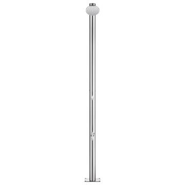 Duș de grădină cu bază maro, 220 cm, oțel inoxidabil - Img 3