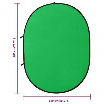 Ecran fundal studio foto 2-în-1 verde&albastru 200x150 cm oval - Img 7