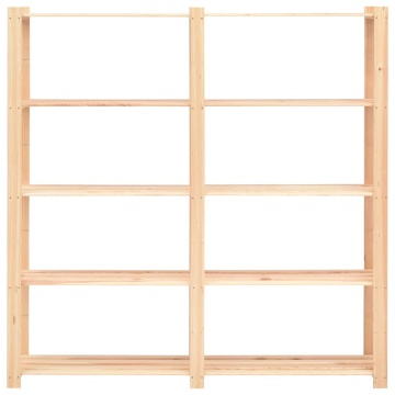 Etajere cu 5 rafturi, 2 buc, 170x38x170 cm, lemn de pin, 500 kg - Img 4