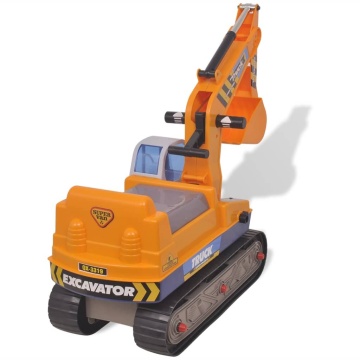 Excavator ride-on, galben, plastic - Img 4