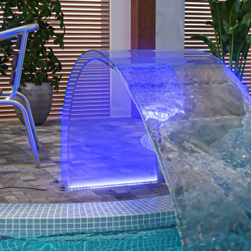 Fântână de piscină cu LED-uri RGB, acril, 50 cm - Img 1