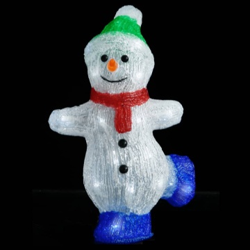Figurină om zăpadă Crăciun LED acrilic 30cm interior/exterior - Img 2