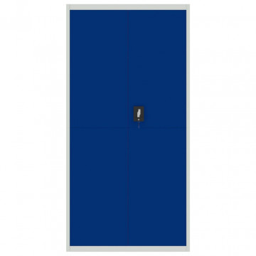 Fișet, gri deschis și albastru, 90x40x180 cm, oțel - Img 3