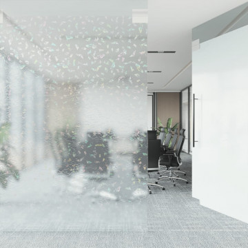 Folie fereastră mată, model curcubeu 3D, 90x500 cm, PVC - Img 3