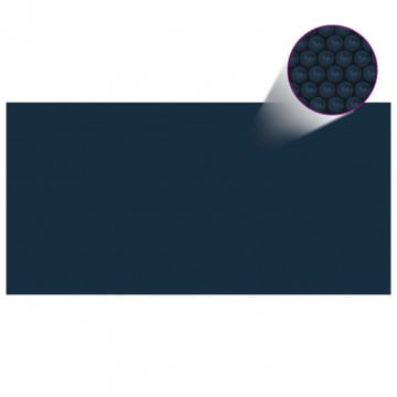 Folie solară plutitoare piscină, negru/albastru, 732x366 cm, PE - Img 2