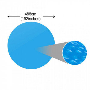 Folie solară rotundă din PE pentru piscină, 488 cm, albastru - Img 2