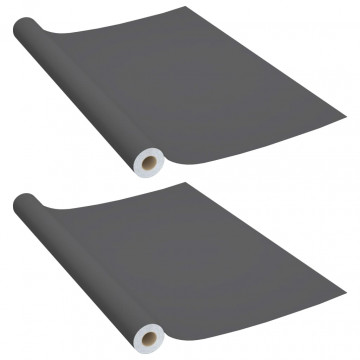 Folii de mobilier autoadezive, 2 buc., gri, 500 x 90 cm, PVC - Img 2