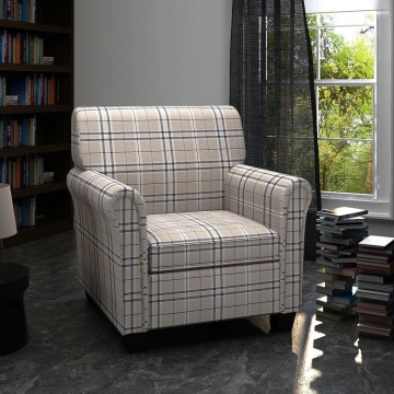 Fotoliu cu pernă, crem, material textil - Img 1