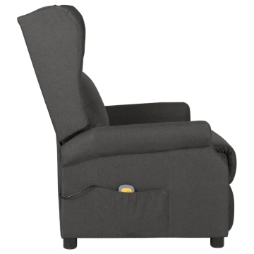 Fotoliu de masaj, gri închis, material textil - Img 3