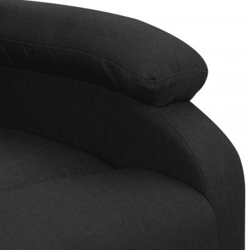 Fotoliu de masaj rabatabil vertical, negru, material textil - Img 5