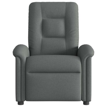 Fotoliu electric de masaj rabatabil, gri închis, textil - Img 8