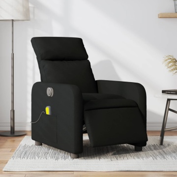 Fotoliu electric de masaj rabatabil, negru, textil - Img 1