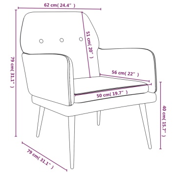 Fotoliu, roz, 62x79x79 cm, catifea - Img 7