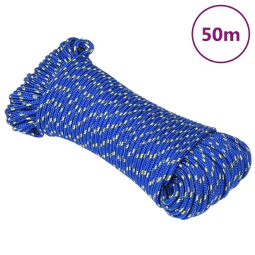 Frânghie de barcă, albastru, 5 mm, 50 m, polipropilenă - Img 1