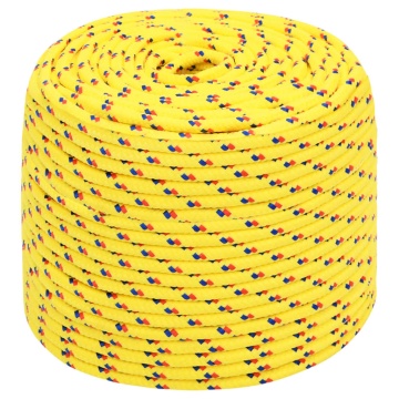 Frânghie de barcă, galben, 8 mm, 50 m, polipropilenă - Img 2