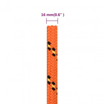 Frânghie de barcă, portocaliu, 16 mm, 250 m, polipropilenă - Img 5