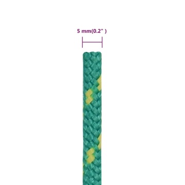 Frânghie de barcă, verde, 5 mm, 25 m, polipropilenă - Img 5