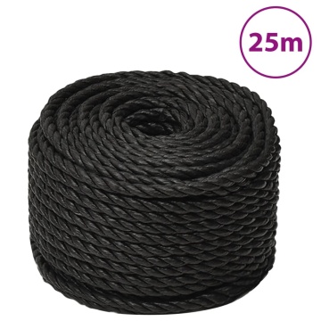Frânghie de lucru, negru, 12 mm, 25 m, polipropilenă - Img 1