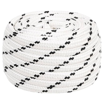 Frânghie împletită pentru barcă, alb, 20 mm x 50 m, poliester - Img 1