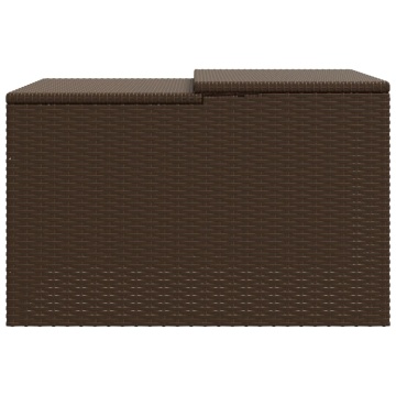Garaj pentru mașina de tuns iarba maro 86x90x52/57 cm poliratan - Img 5