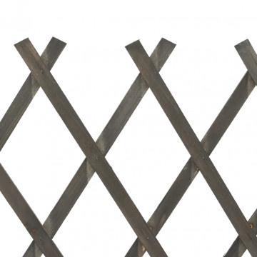 Gard cu zăbrele de grădină, gri, 120x90 cm, lemn masiv de brad - Img 5