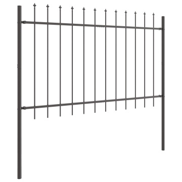 Gard de grădină Set de 2 Gri Oțel vopsit electrostatic Durabil - Img 3