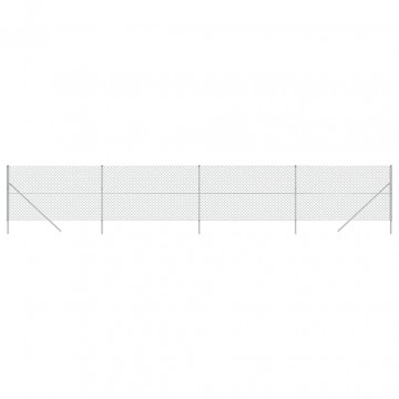Gard de plasă de sârmă, argintiu, 1,4x10 m - Img 2