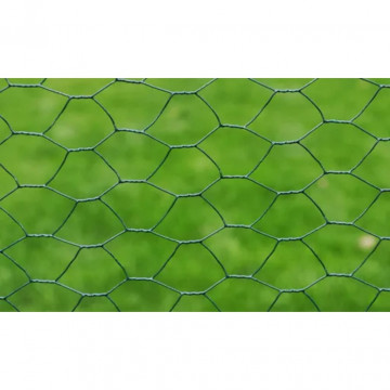 Gard de plasă, verde închis, 1 x 25 m, oțel galvanizat, hexagon - Img 4