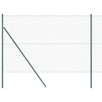 Gard din plasă de lanț Set de 2 Verde Oțel zincat 1.5 x 25 m - Img 2