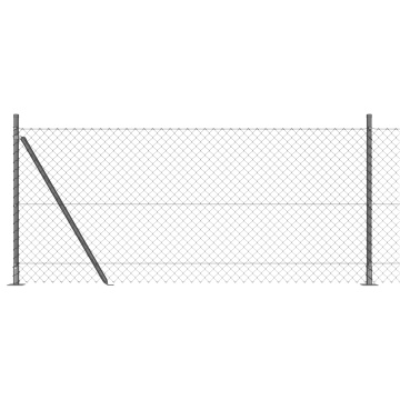 Gard din plasă de sârmă Set de 2 Gri Oțel, PVC 25 x 1 m Durabil - Img 2