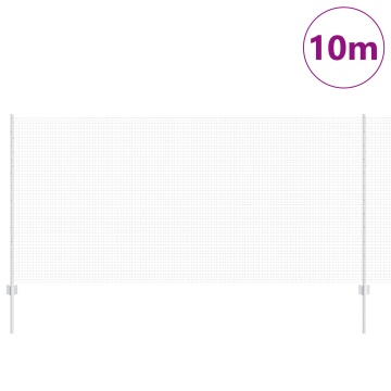 Gard din sârmă sudată cu 10 stâlpi în U Argintiu 1.2x10 m Oțel - Img 3