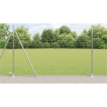 Gard Euro cu 7 stâlpi flanșați 1,4x10 m Oțel galvanizat - Img 1