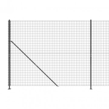 Gard plasă de sârmă cu bordură, antracit, 1,8x25 m - Img 4