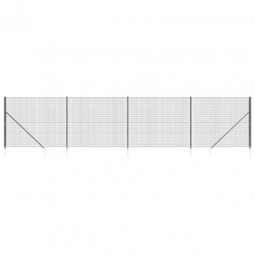 Gard plasă de sârmă cu țăruși de fixare, antracit, 1,4x10 m - Img 2
