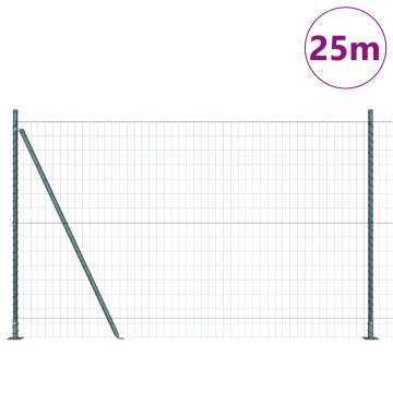 Gardul Euro cu 13 poste flanșate 1.2x25 m Oțel galvanizat - Img 3