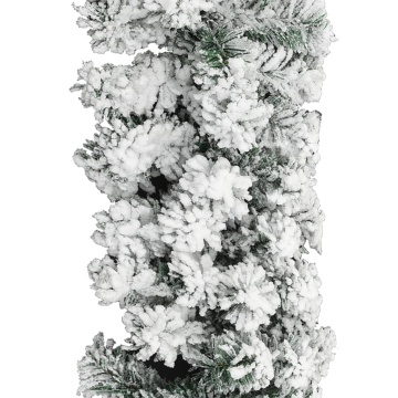 Ghirlandă de Crăciun cu zăpadă, verde, 20 m, PVC - Img 3