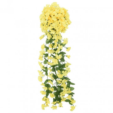 Ghirlande de flori artificiale, 3 buc., galben, 85 cm - Img 1