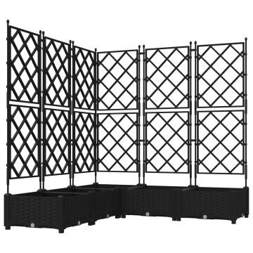 Ghiveci de grădină cu trelis 5 pcs Negru 120x120x125.5 cm - Img 2