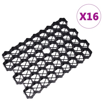 Grilaje de gazon, 16 buc., negru, 60x40x3 cm, plastic - Img 2