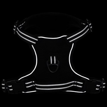Ham pentru câini cu dungi reflectorizante reglabil, negru, XL - Img 3