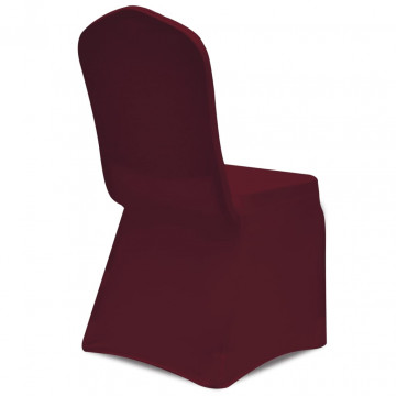 Husă de scaun elastică, 6 buc., vișiniu - Img 8