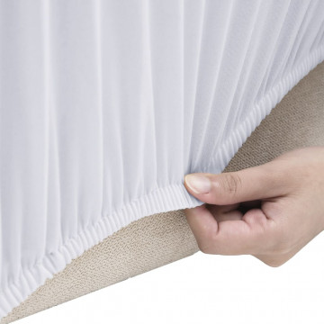 Husă elastică pentru canapea cu 2 locuri poliester jersey alb - Img 3