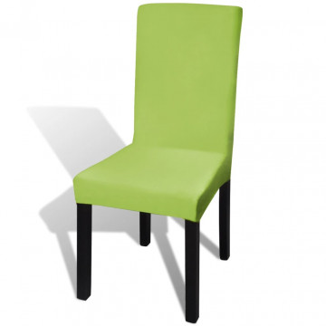 Huse de scaun elastice drepte, 6 buc., verde - Img 2