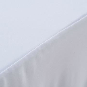 Huse elastice de masă lungi, 2 buc., alb, 120 x 60,5 x 74 cm - Img 2