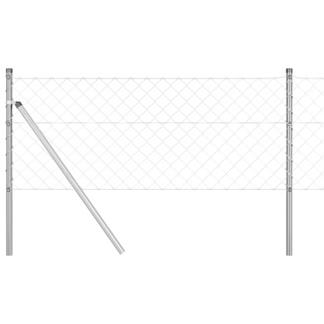 Împrejmuire cu lanț gri Set de 2 Oțel galvanizat 25m x 0.8m - Img 2