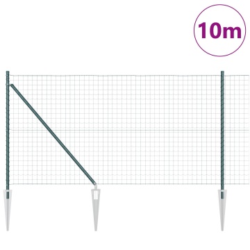 Împrejmuire Euro cu 7 Picioare cu Vârf 1x10 m Oțel Galvanizat Verde - Img 3