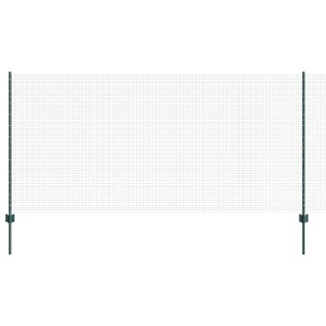 Îngrădire din Sârmă Sudată cu 11 Stâlpi U Verde 1.2x25 m Oțel - Img 2